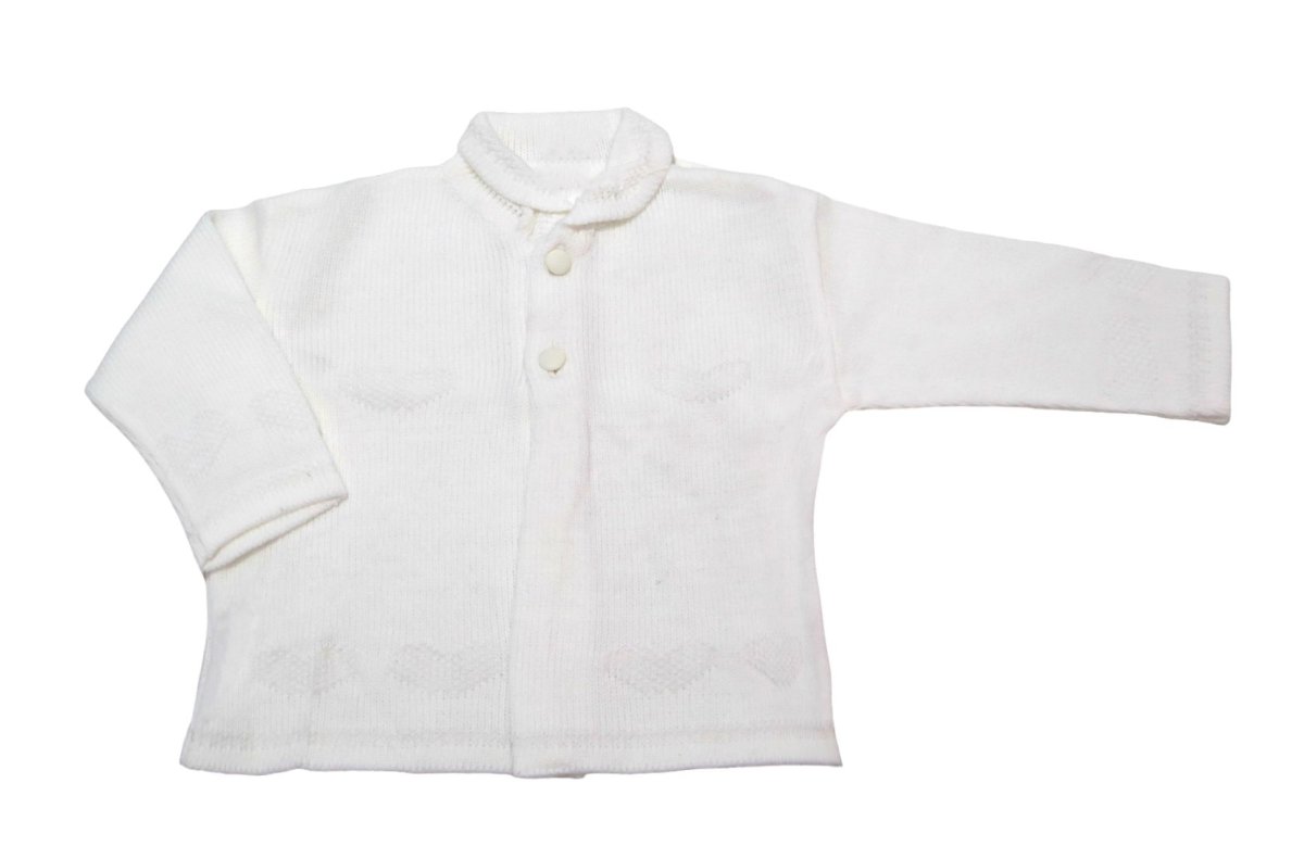 Saquito de Cashmilon Corazones Calados con Cuello Tipo Chomba