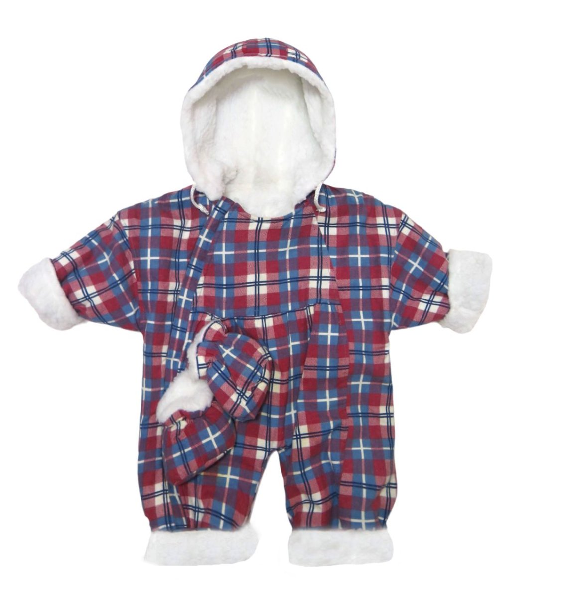 Astronauta Enterito Termico Estampado Escoces Forrado en Corderito - Con Botitas