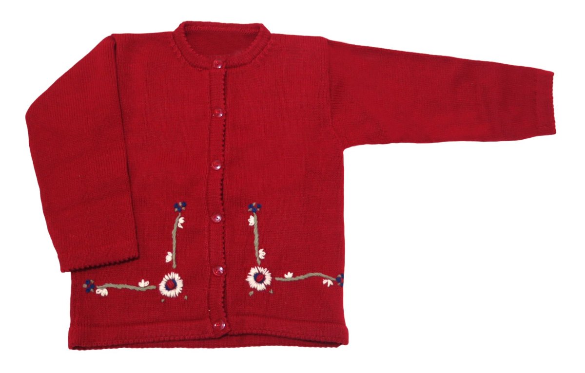 Saquito de Cashmilon Tejido con  Flores Bordadas en Relieve