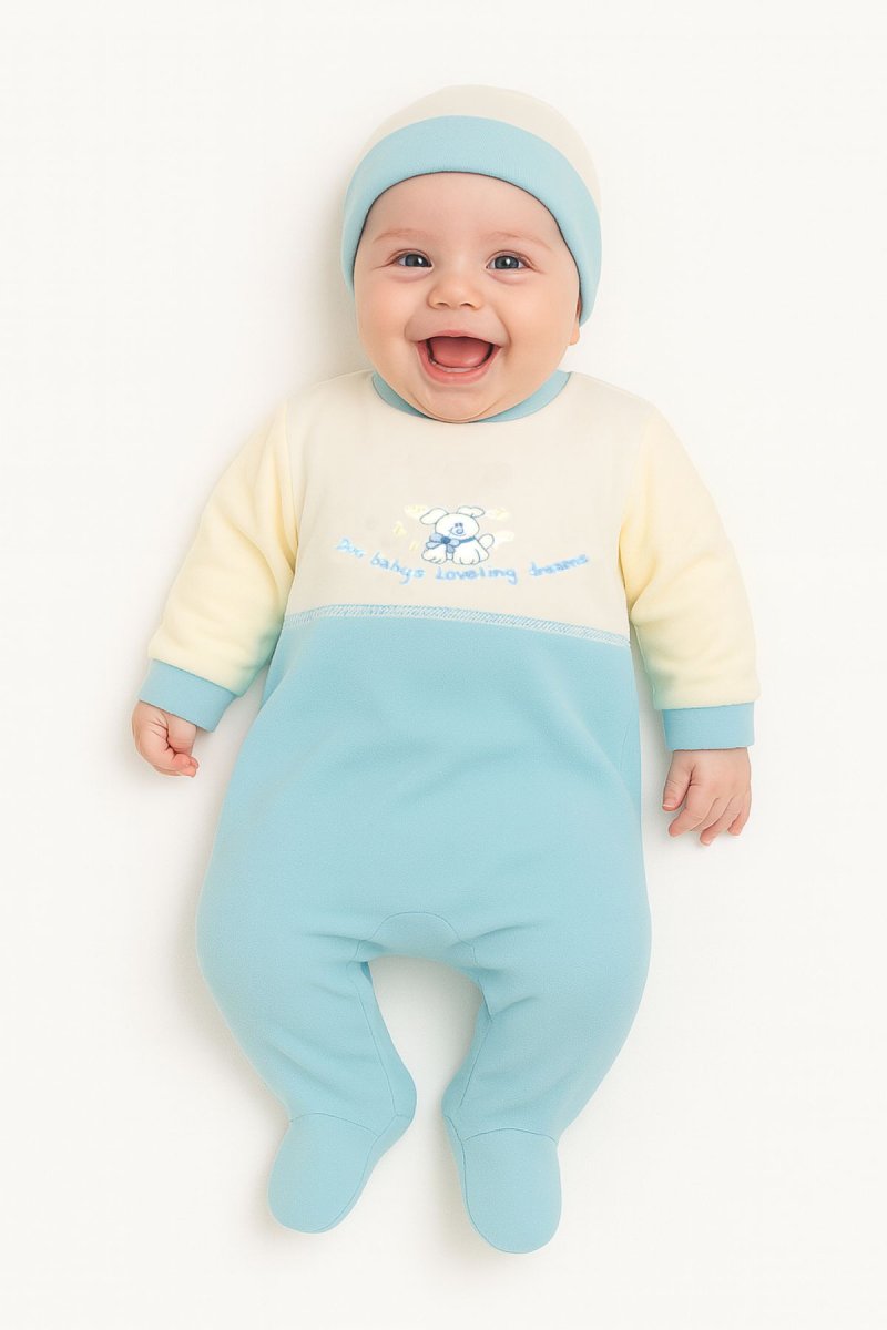 Enterito de Polar con Pie Perro Bordado - Con Gorro