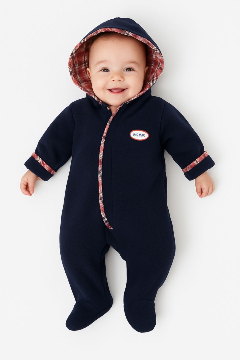 Enterito de Polar con Capucha y Bordes Escoces