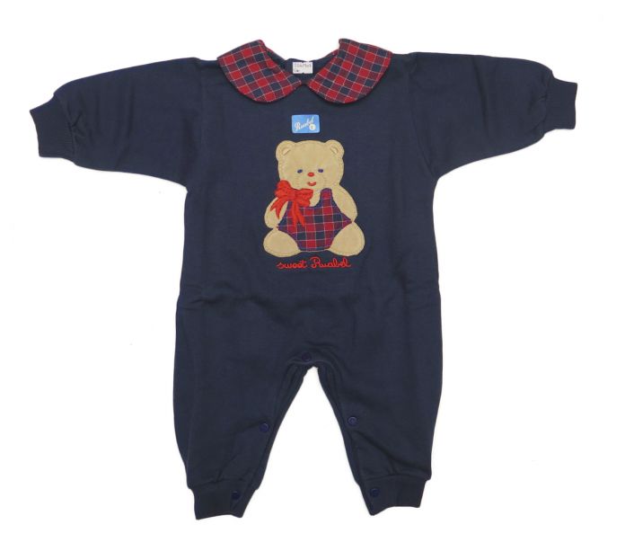 Enterito Frisado Cuello Baby Escoces y Oso Bordado