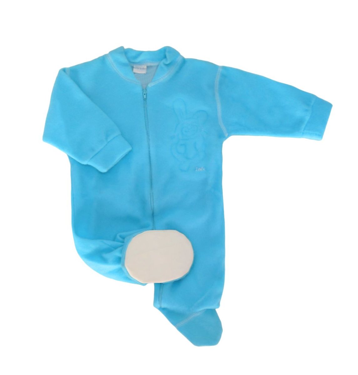 Enterito de Polar con Pie de Cuerina y Cierre - Conejo Bordado