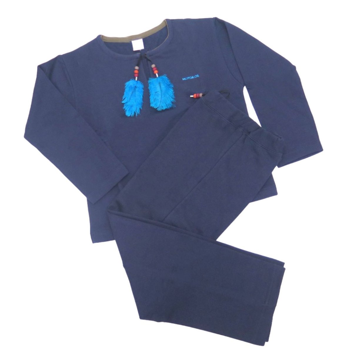 Conjunto Jogging Buzo con Aplique de Plumas y Pantalon