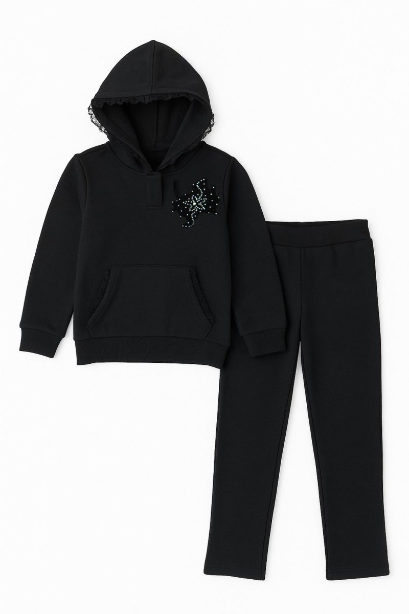 Conjunto Jogging Buzo con Capucha con Tachas y Pantalon