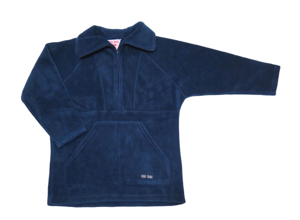 Buzo Polar Liso con Cuello y Bolsillo Frontal