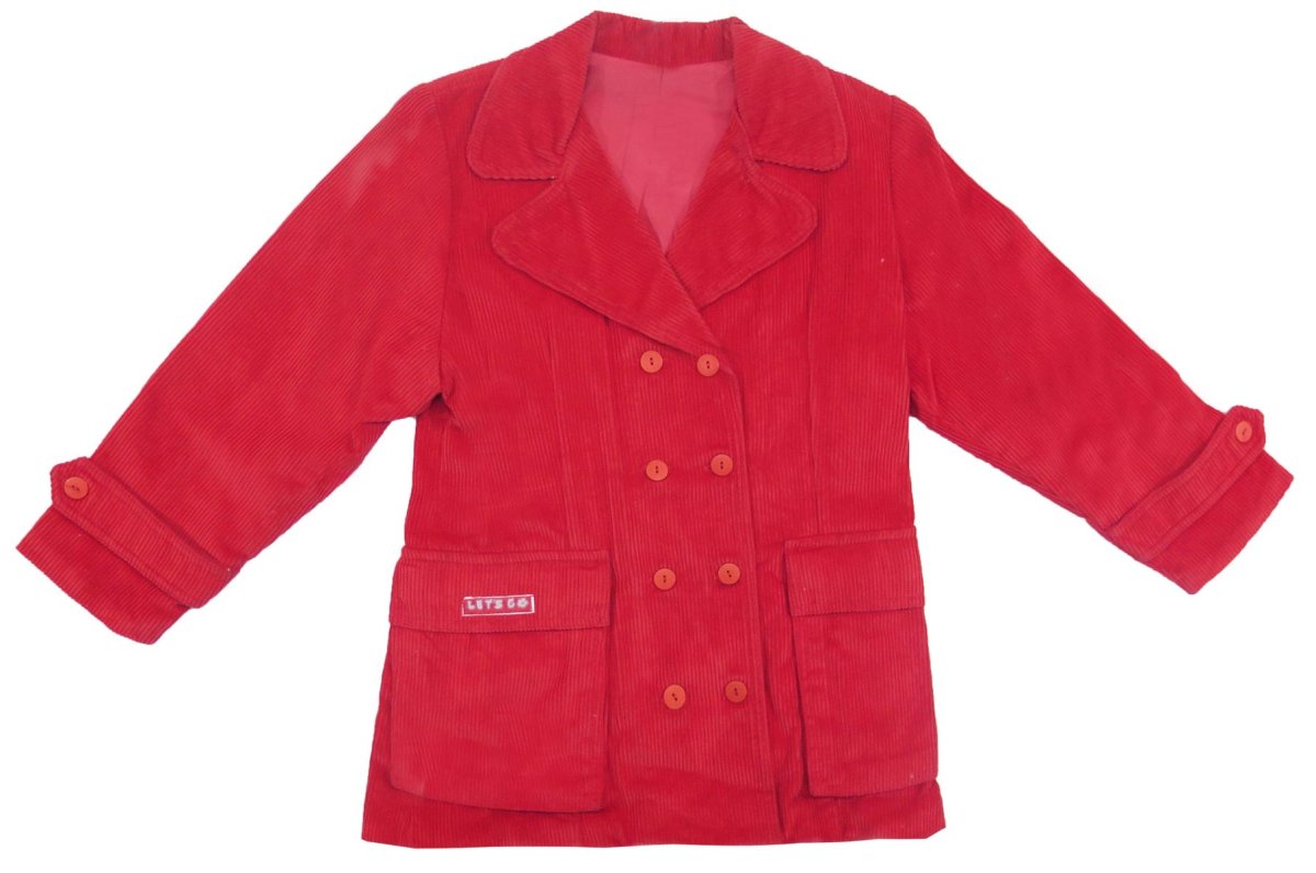 Blazer cruzado de corderoy rojo