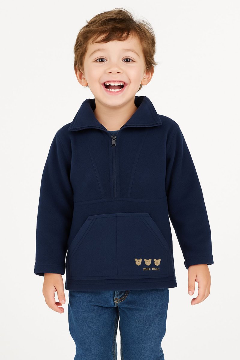 Buzo Polar con Cierre y Osos Bordados