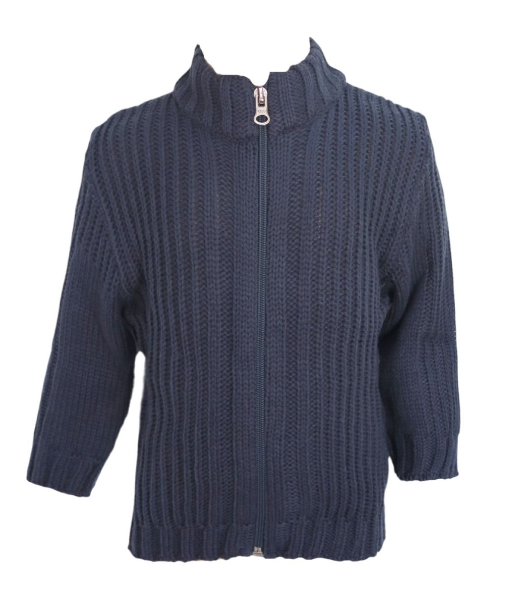 Campera Tejida con Cierre Liso