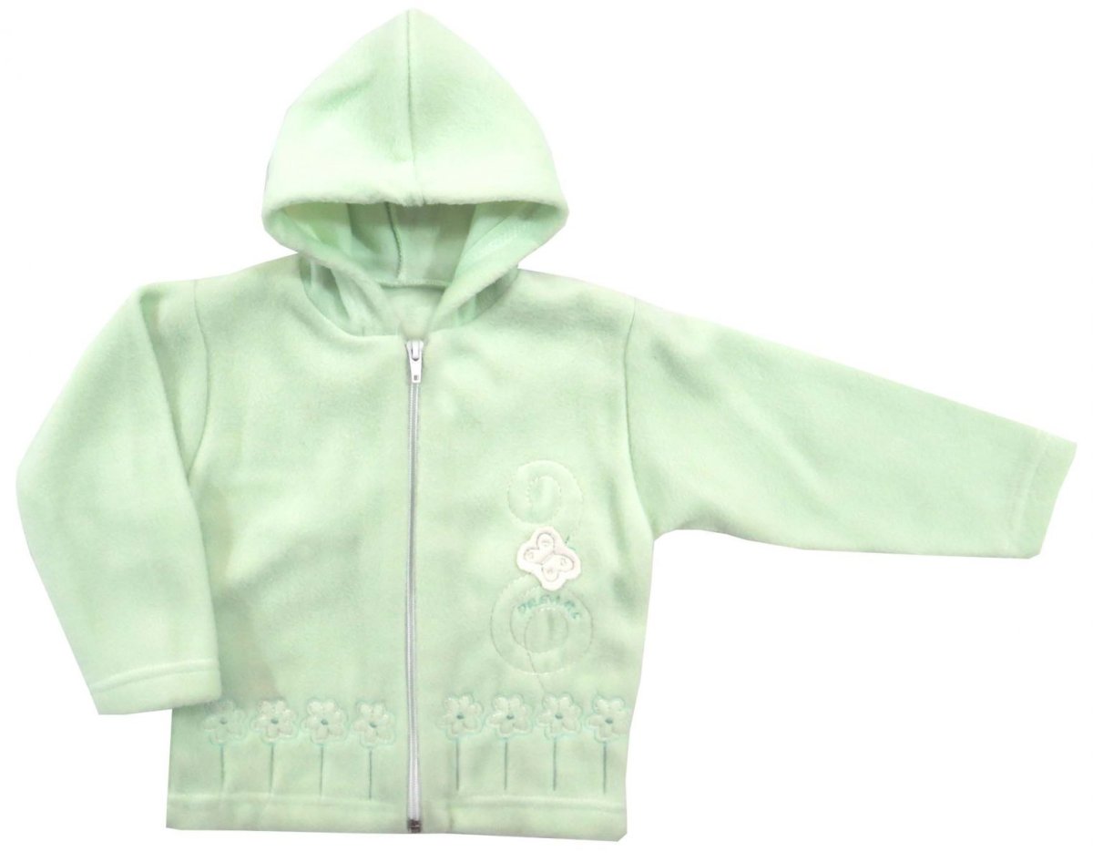 Campera de Polar con Capucha Bordado Flores y Mariposa