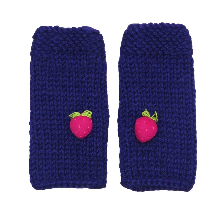 Polaina Tejido con Aplique de Frutillita