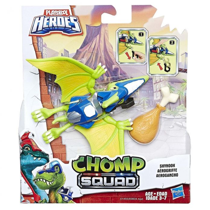 Playskool Heroes - Chomp Squad - Dinosaurios - Incluye figura de Aerogancho, equipo removible y accesorio