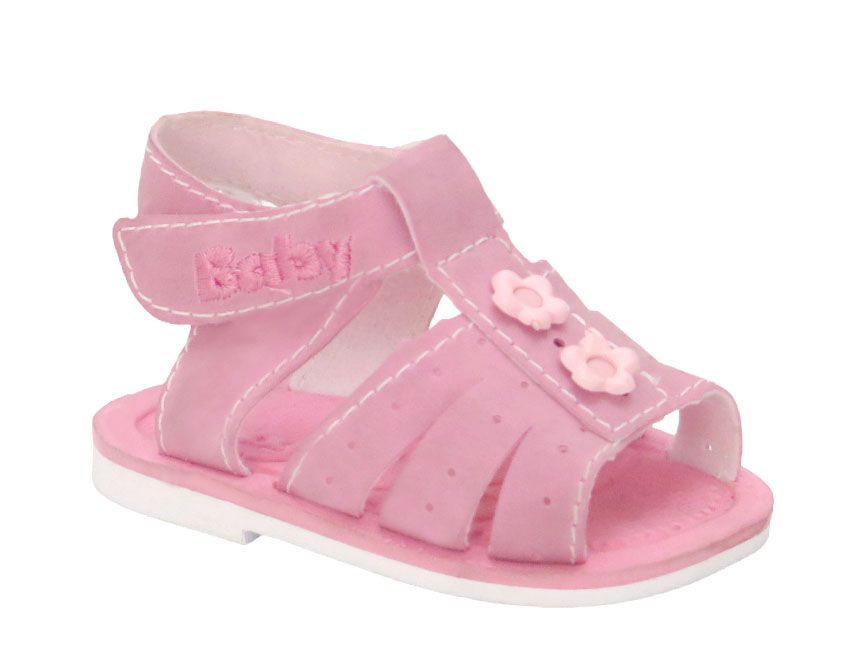 Sandalia de Cuerina Con Base y Velcro flores