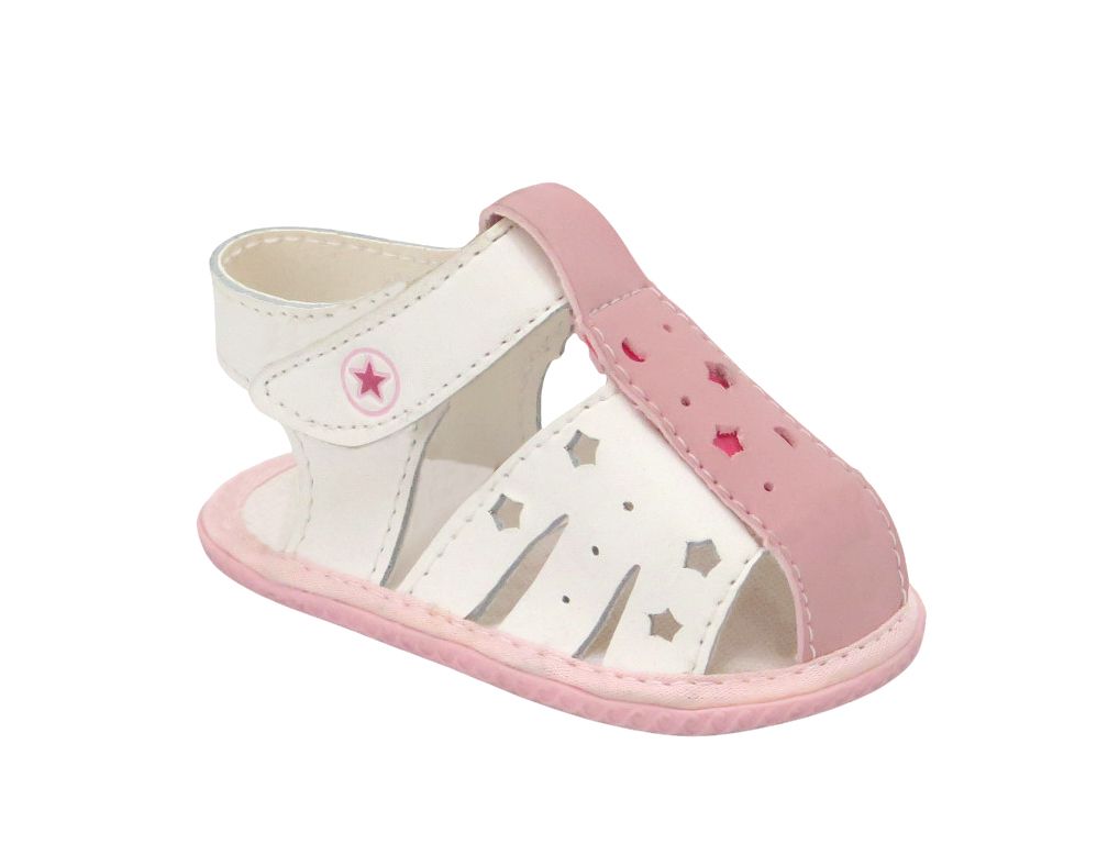 Sandalia Eco Cuero Con Velcro No Caminante