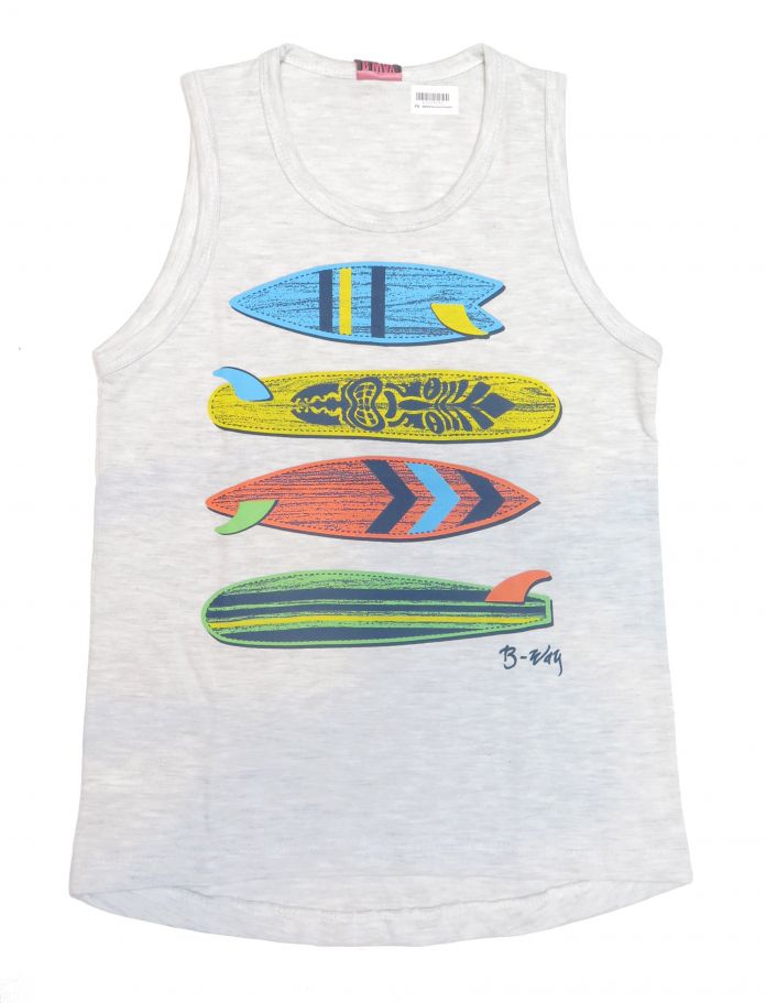 Remera Musculosa de Algodon Estampado Tabla de Surf