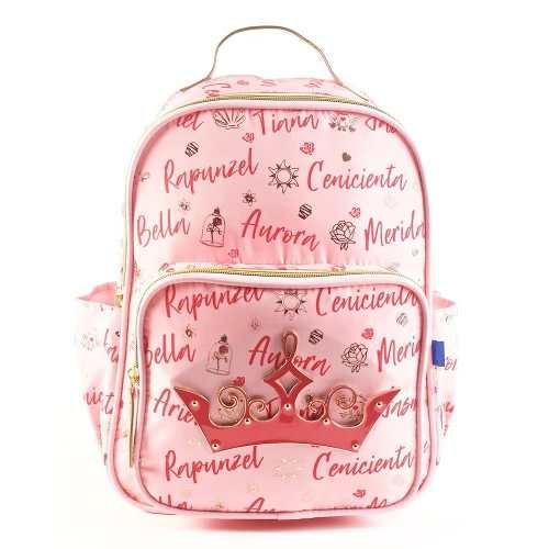 Mochila Espalda Princesas - Corona Metalica Aplicada - 30 cm // 1"