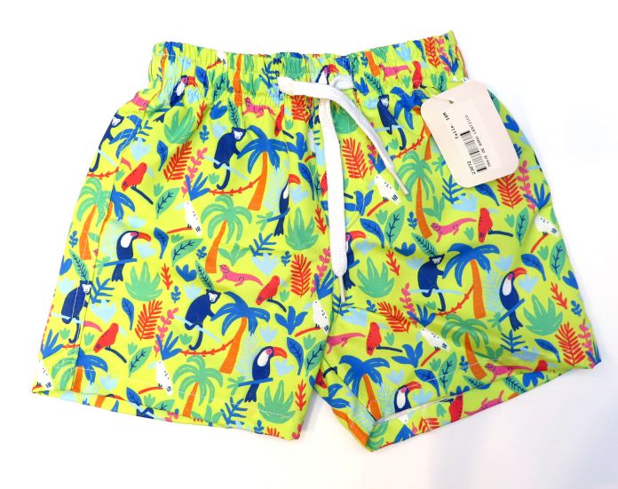 Short De Baño Poliester Con Cintura Elastiza y Regulable Con Suspensor