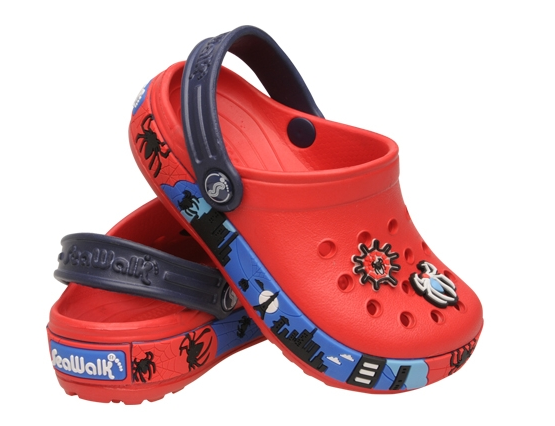 Zueco Crocs Crox Cross Con Banda y Aplique Spiderman Hombre Araña