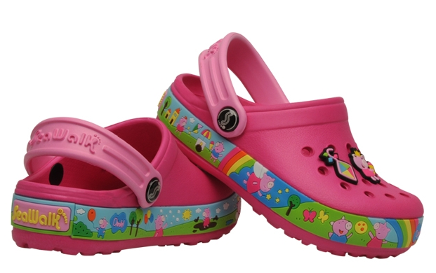 Zueco Crocks Crocs Con Banda y Aplique Peppa Pig