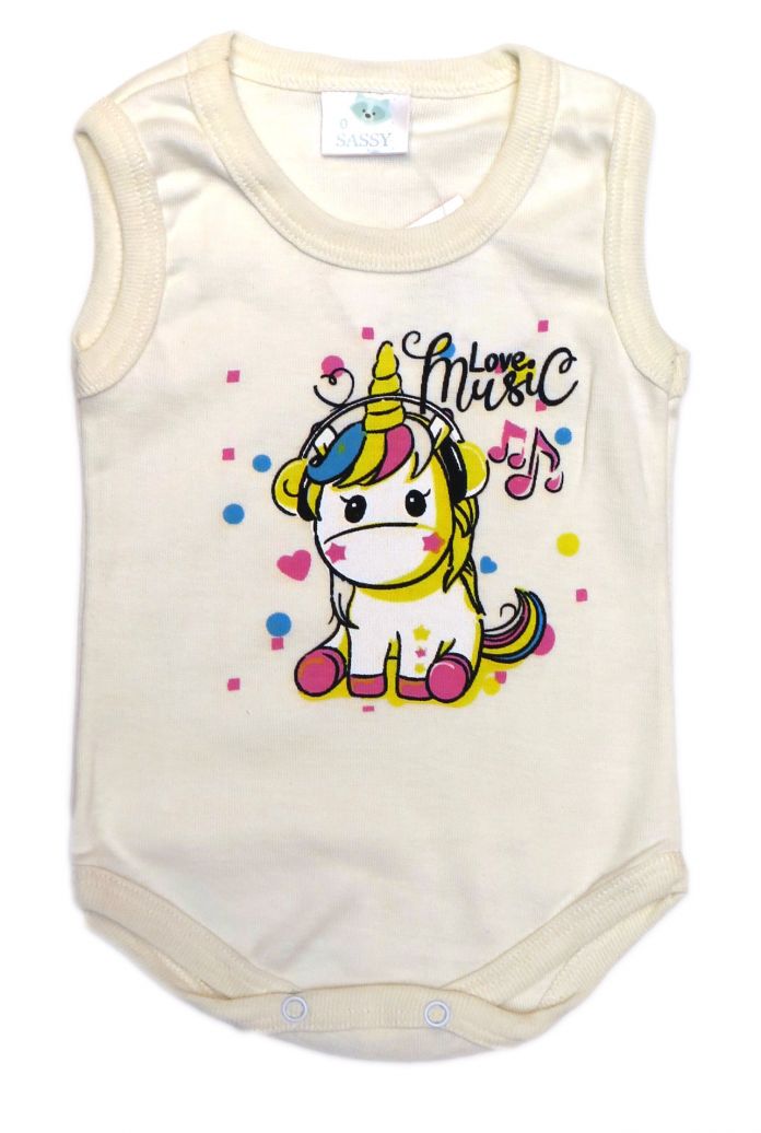 Body Interior Sin Mangas Musculosa De Algodon Estampado Unicornio