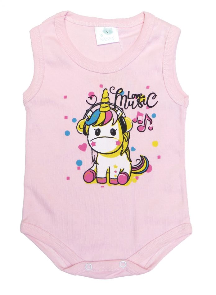 Body Interior Sin Mangas Musculosa De Algodon Estampado Unicornio