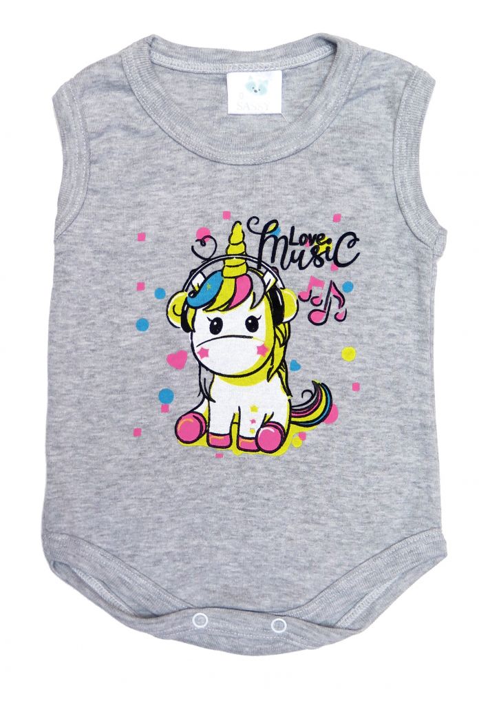 Body Interior Sin Mangas Musculosa De Algodon Estampado Unicornio