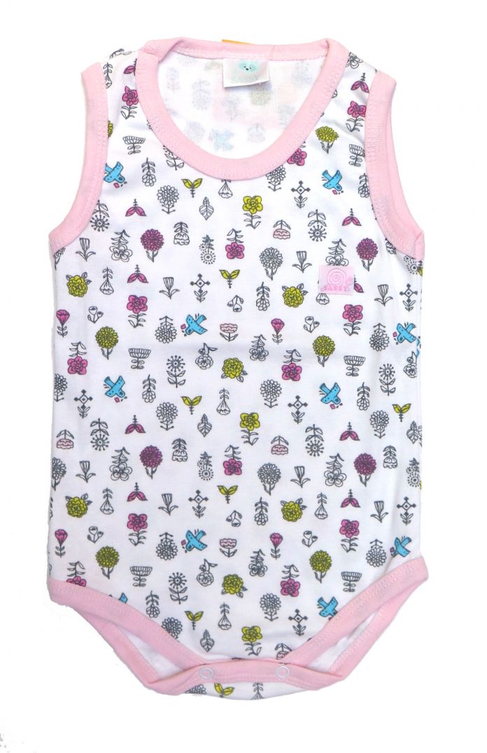 Body Interior Sin Mangas Musculosa De Algodon Estampado Floreado