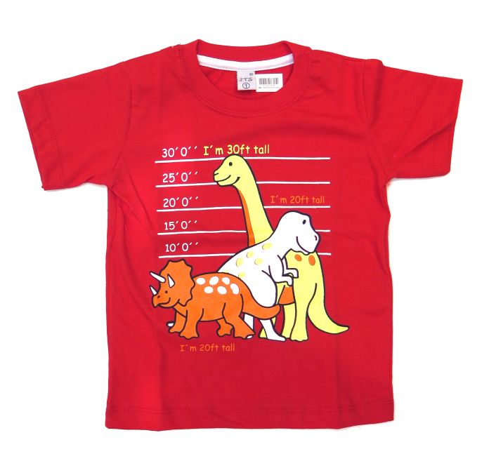 Remera Varón Manga Corta Estampada Dinosaurio