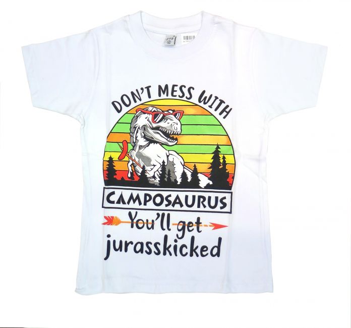 Remera Manga Corta Estampada Dino