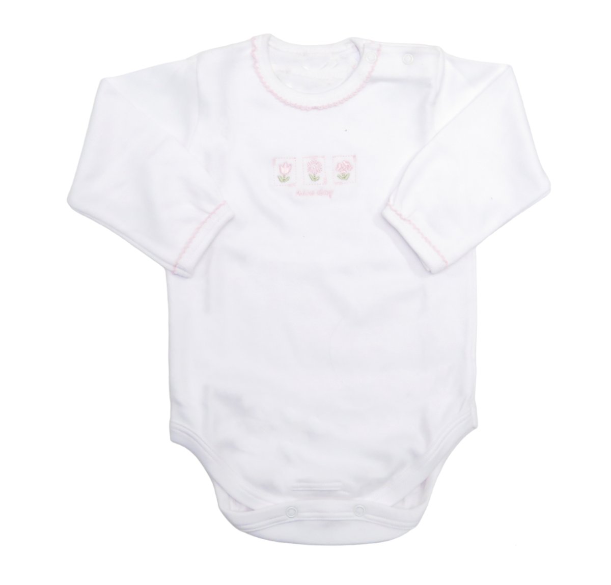 Body Manga Larga Con Picot y Bordado