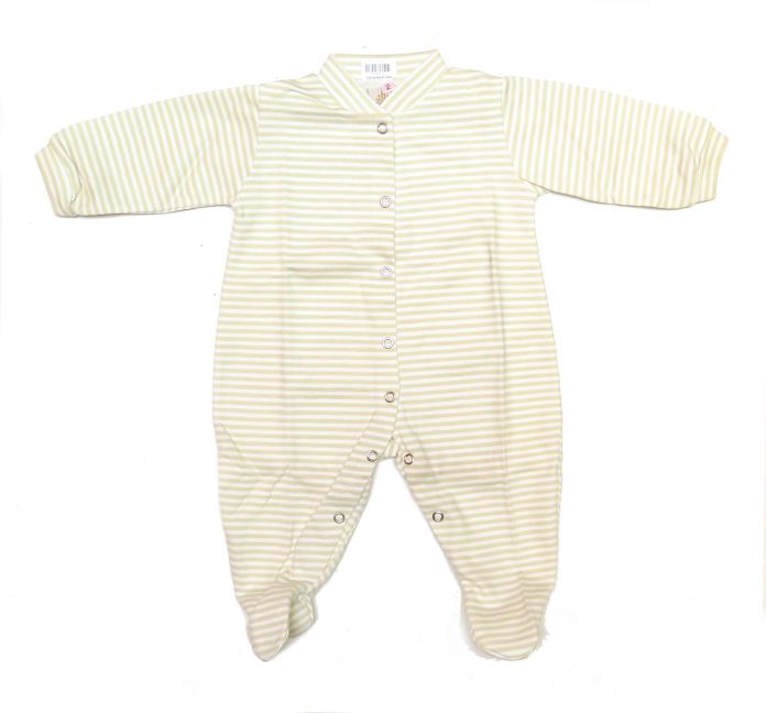 Enterito Pique Rayado Manga Larga con Broches Adelante