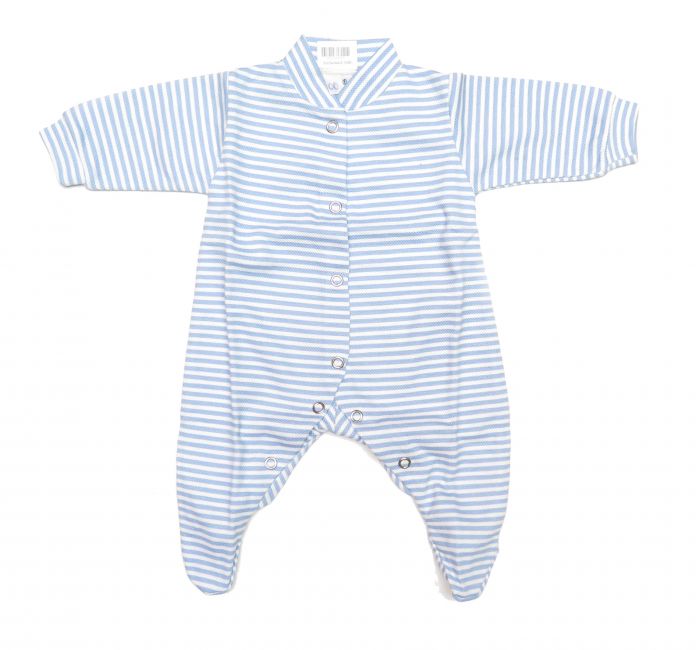 Enterito Pique Rayado Manga Larga con Broches Adelante