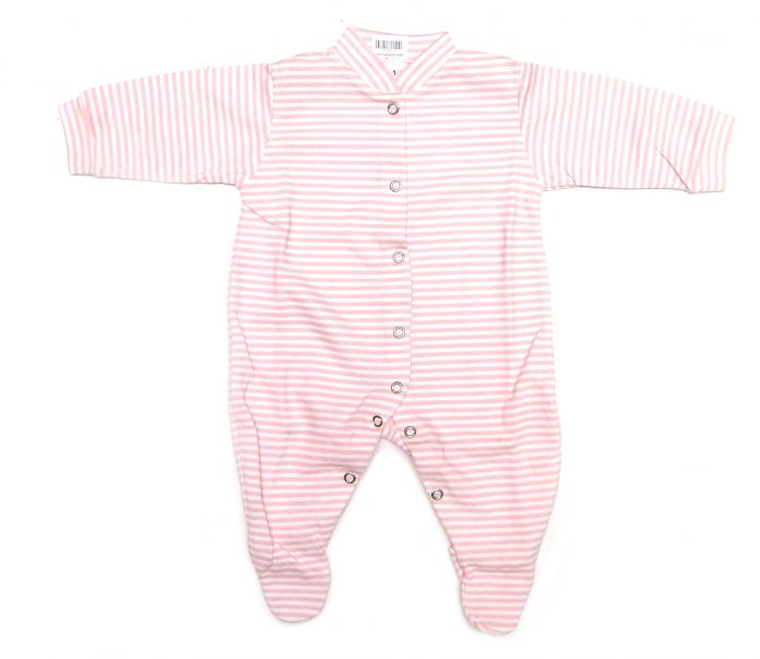 Enterito Pique Rayado Manga Larga con Broches Adelante