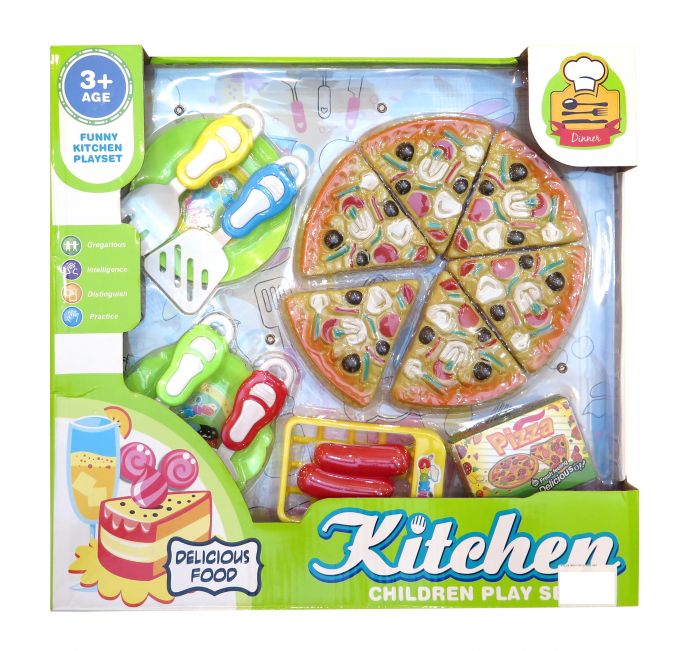 Juguete Pizza para Cortar - Incluye Utensilios, Platos y Mas - Comiditas