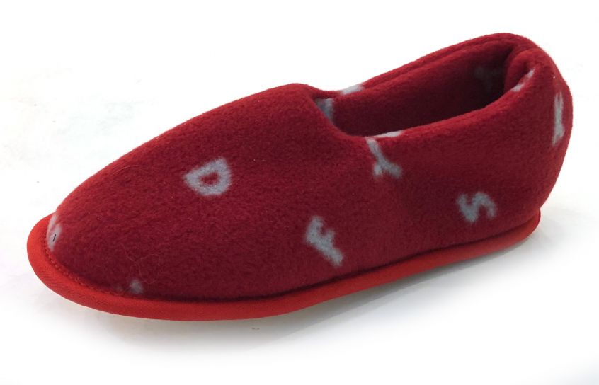 Pantufla Polar Con Base Estampado Letras