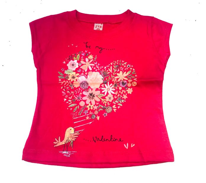 Remera Nena Manga Corta Flores Valentine
