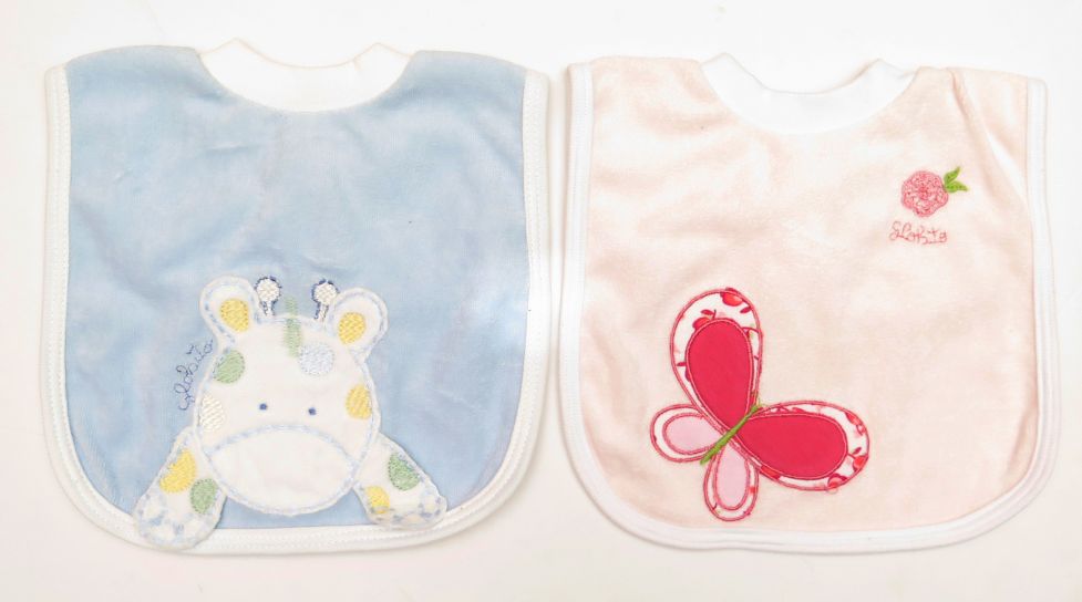 Babero Mediano Algodon Y Toalla Bordado - Ajuste Broche