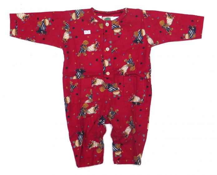 Enterito Algodon Frizado Estampado Oso Sin Pie