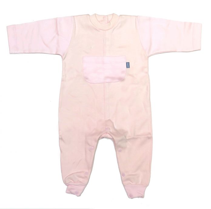 Enterito Pierna Larga Algodon Liso Sin Pie Con Bolsillo Al Frente