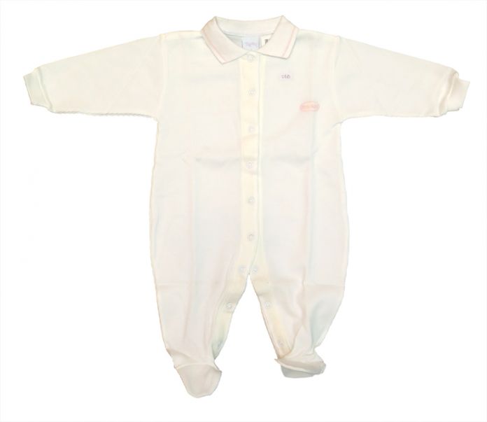 Enterito Mic Mac De Morley Cuello Tejido Manga Larga Liso con Pie y Broches Adelante