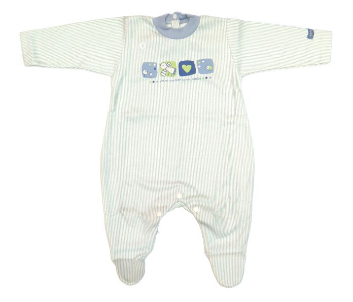 Enterito Manga Larga Con Pie Rayado