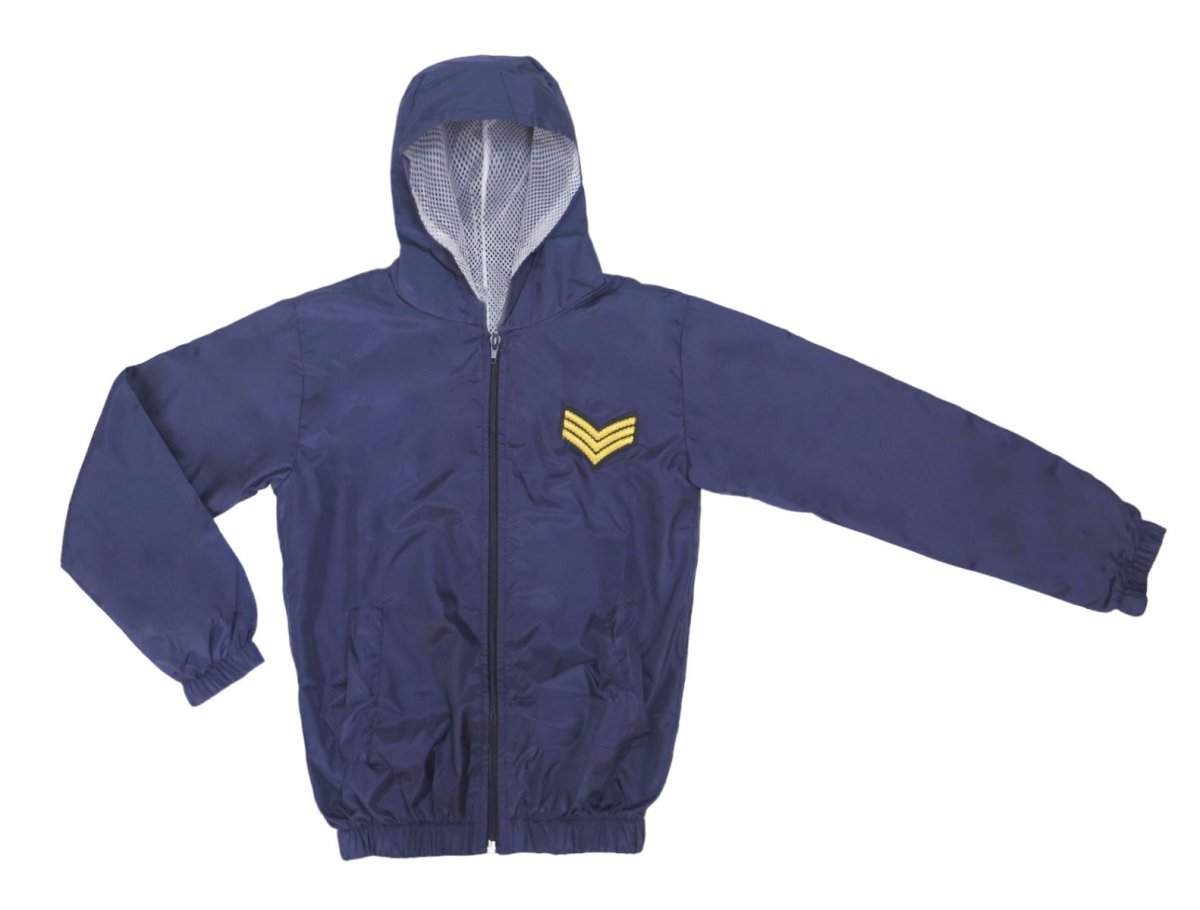 Campera Rompeviento forrada con capucha y cierre