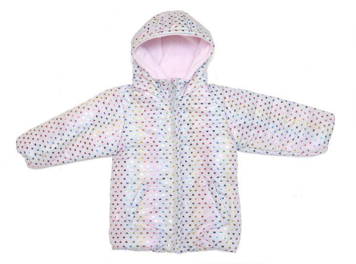 Campera Nena Impermeable  Interior Polar Brillo Con Capucha