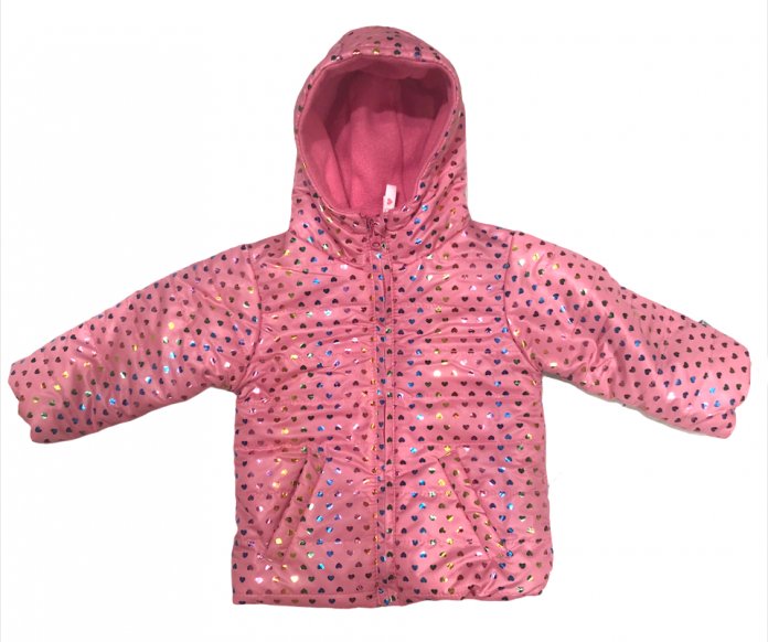 Campera Nena Impermeable  Interior Polar Brillo Con Capucha