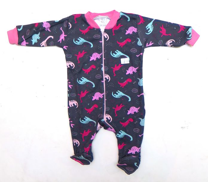 Enterito Manga Larga Estampado Dinosaurio Con Pie Antideslizante