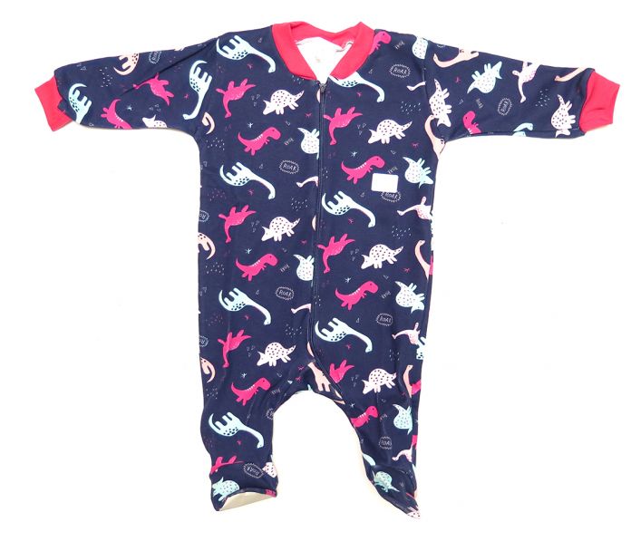 Enterito Manga Larga Estampado Dinosaurio Con Pie Antideslizante