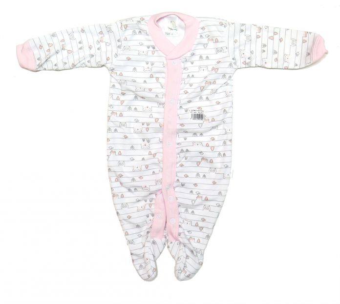 Enterito Manga Larga Cuello Mao Con Pie Estampado