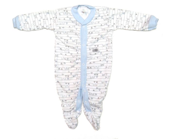 Enterito Manga Larga Cuello Mao Con Pie Estampado