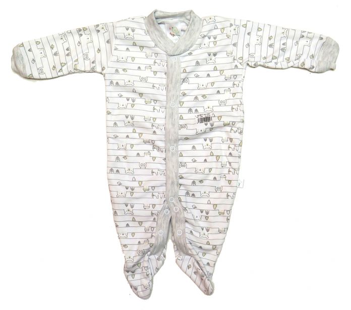 Enterito Manga Larga Cuello Mao Con Pie Estampado