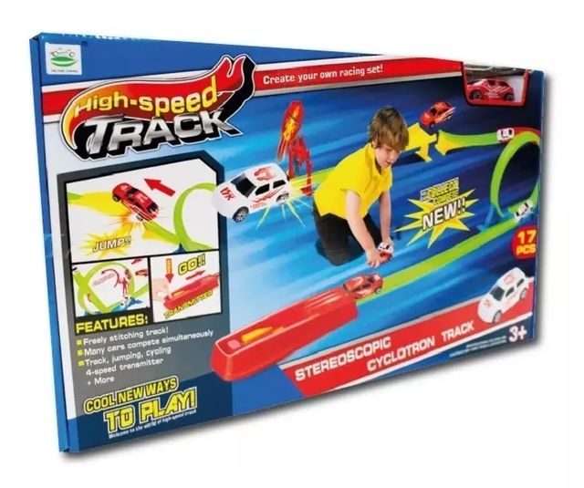 Pista De Auto Con Vuelta 360 - Incluye Auto - 14 Piezas